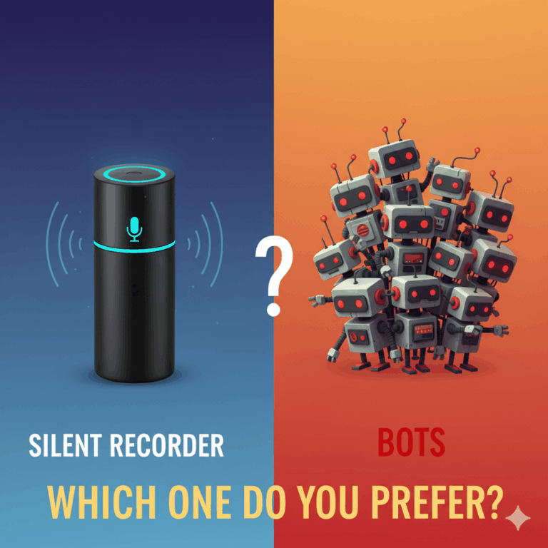 Silent recorder vs bots — which one do you prefer?